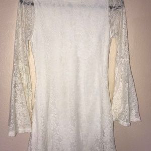 White Lace Bell Sleeve Dress Size M